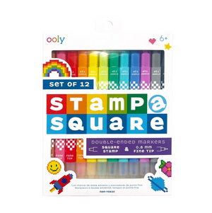 Stamp a Square Double-Ended Markers - Set of 12