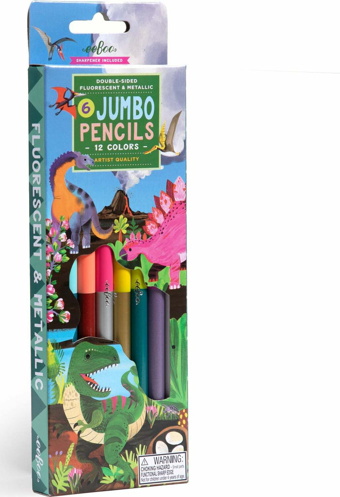 Dinosaur 6 Jumbo Double-Sided Pencils