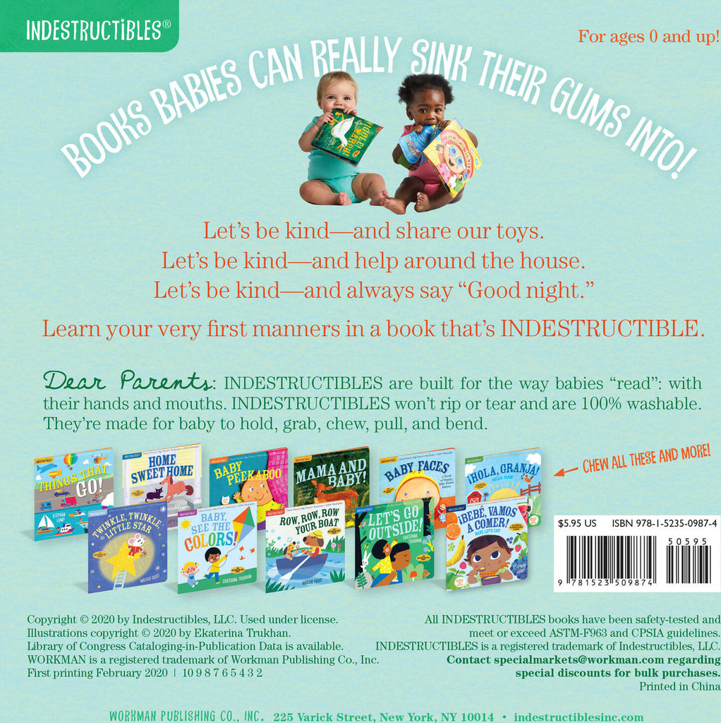 Indestructibles: Let's Be Kind (A First Book of Manners): Chew Proof · Rip Proof · Nontoxic · 100% Washable (Book for Babies, Newborn Books, Safe to Chew)