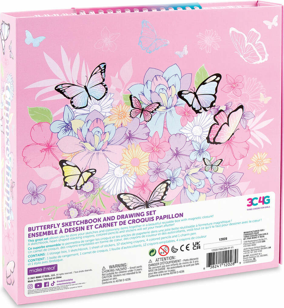 Butterfly Sketchbook And Drawing Set