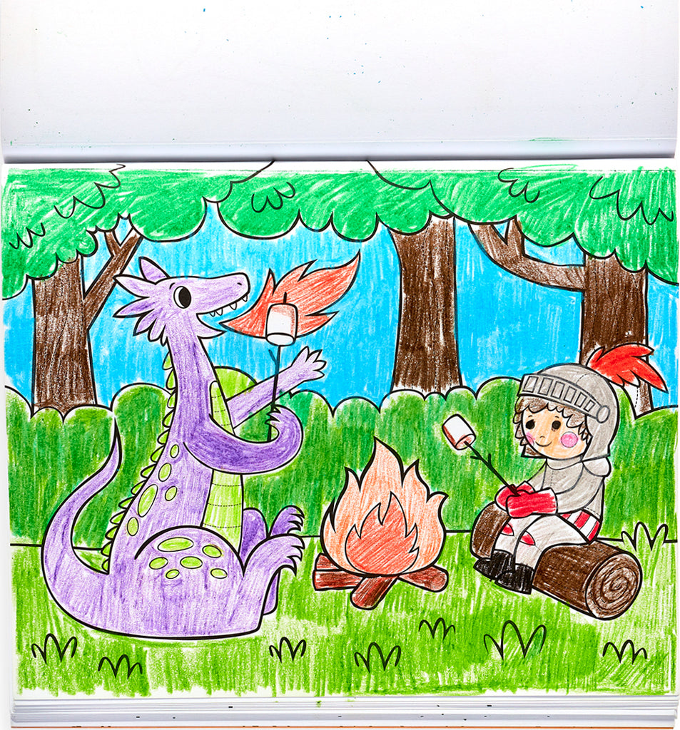 Knights  Dragons Color In Book