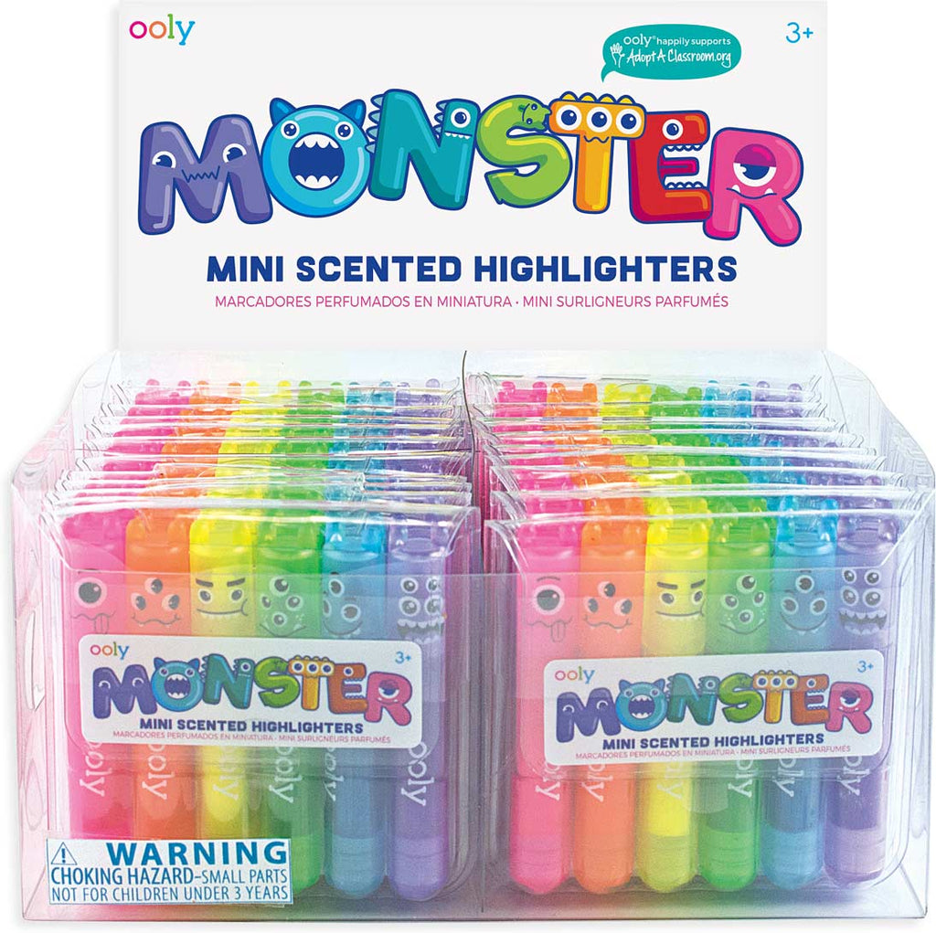 Mini Monster Scented Highlighters - Set of 6 / Display of 24