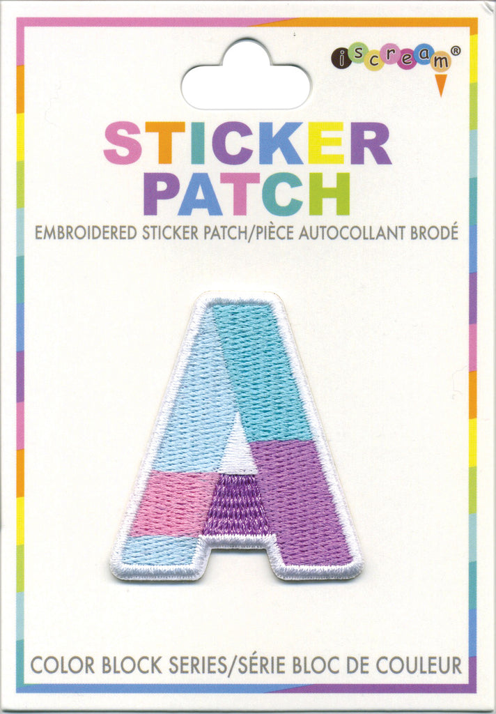 Initial A Color Block Sticker Patch