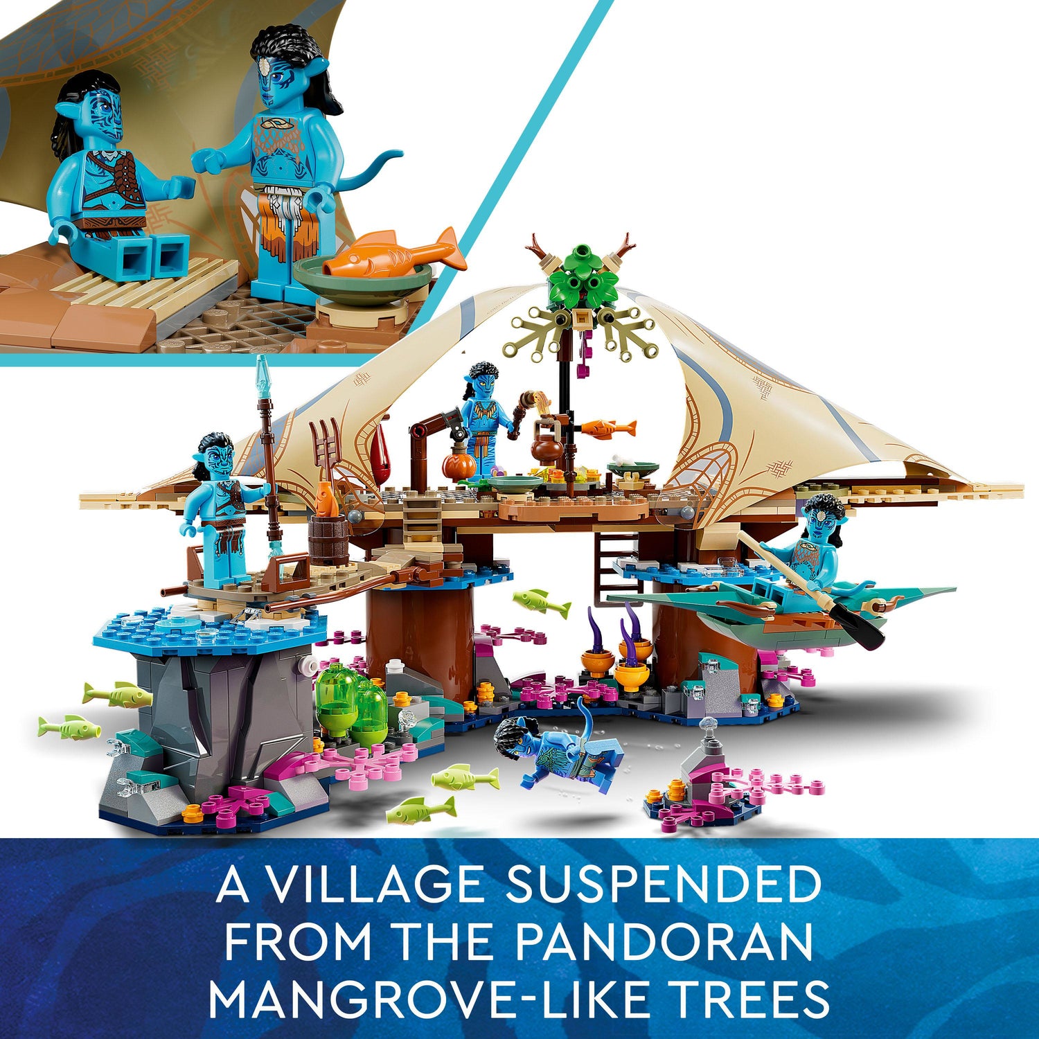 LEGO 75578 Avatar Metkayina Reef Home, Building Toy with Village, Canoe,  Pandora Scenes, Neytiri and Tonowari Minifigures, The Way of Water Movie Set